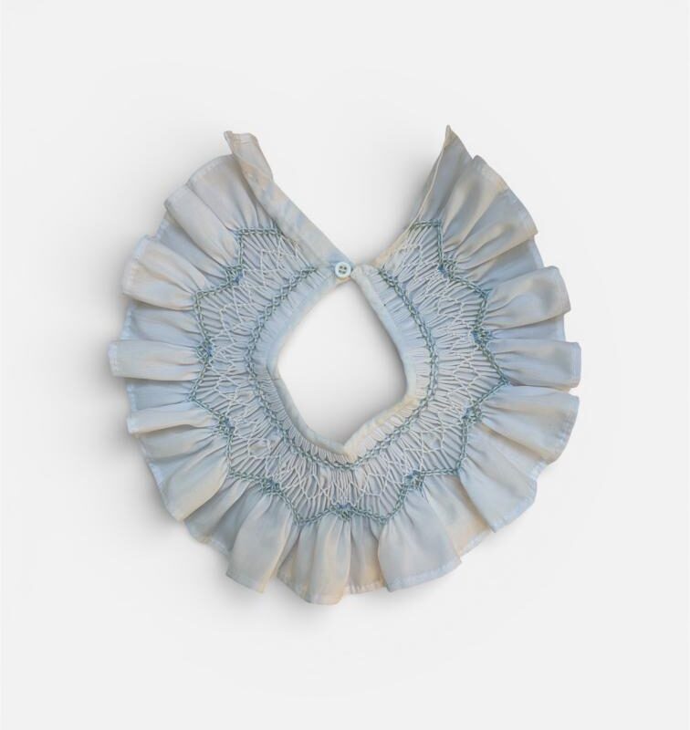 Cuello nido de abeja Verde agua y celeste