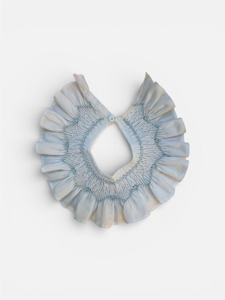 Cuello nido de abeja Verde agua y celeste