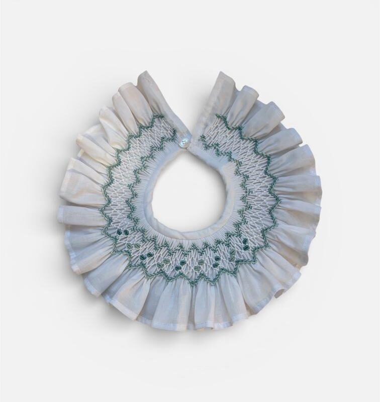 Cuello nido de abeja Verde y verde agua